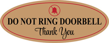 Oval Plus Do Not Ring Doorbell Thank You Wall or Door Sign | Home Signage No Soliciting
